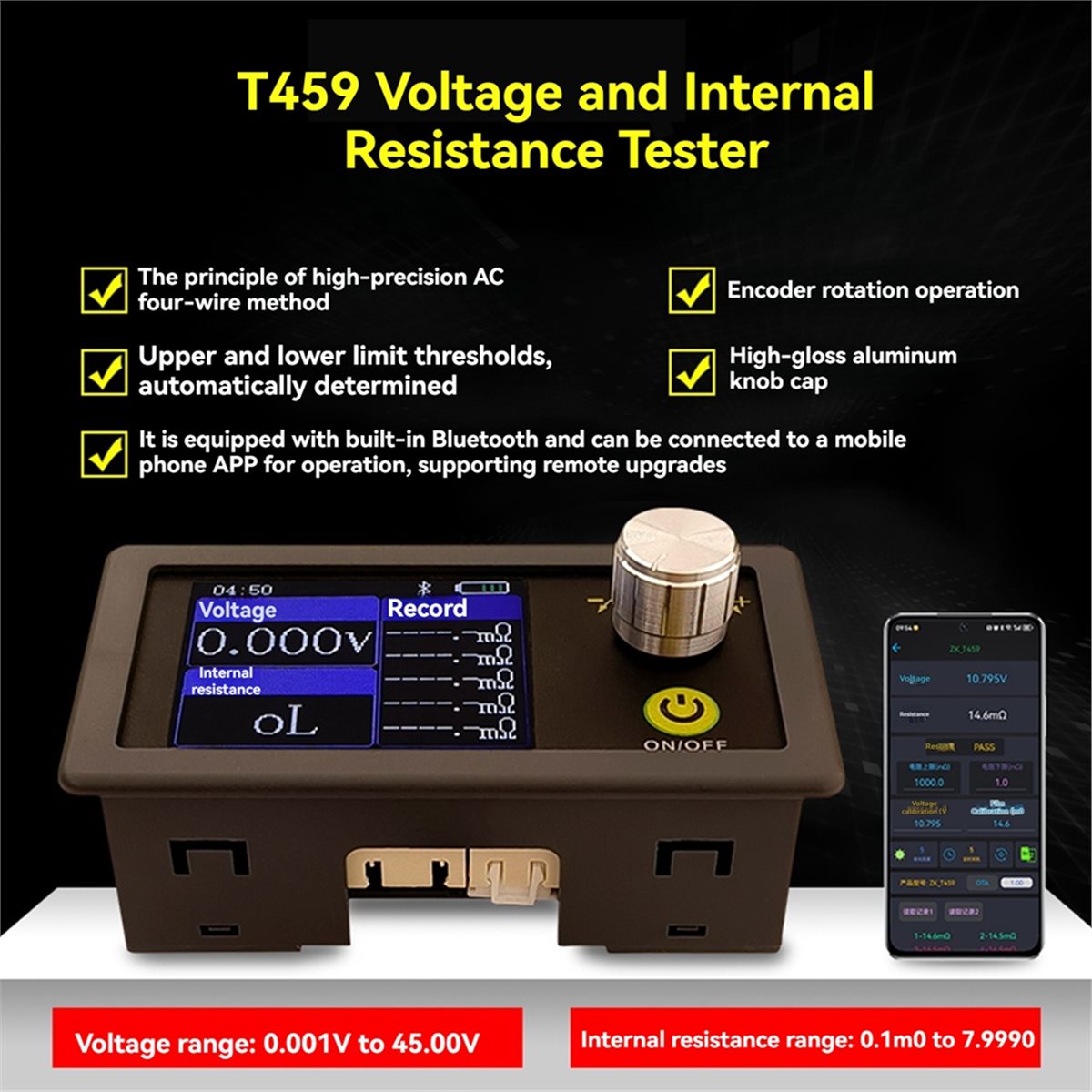 AS62 T459 DC 5V Four-Wire Batt - Battery Internal Resistance Tester Four Wire review and price